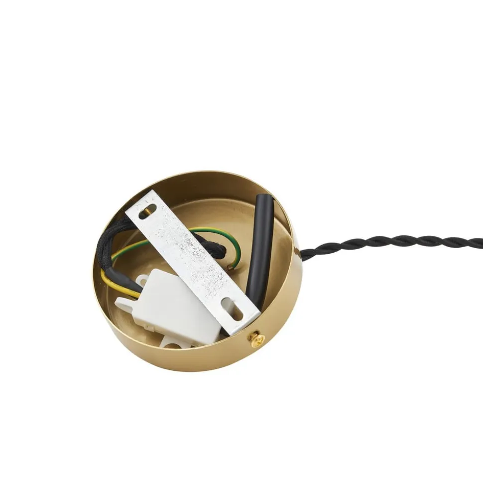 Lindby Annegret hængelampe, Ø 18 cm, keramik, hvid/messing