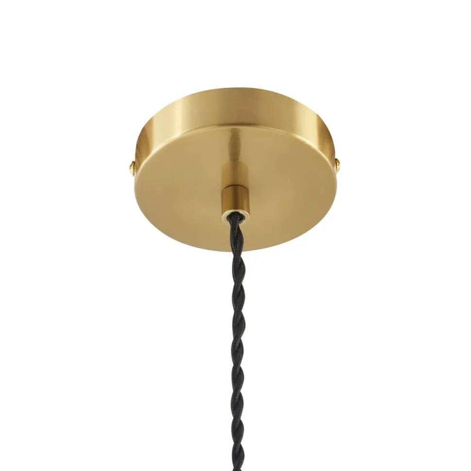 Lindby Annegret hængelampe, Ø 18 cm, keramik, hvid/messing