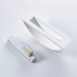 Lindby Aurel LED-væglampe, gips, hvid, halvrund