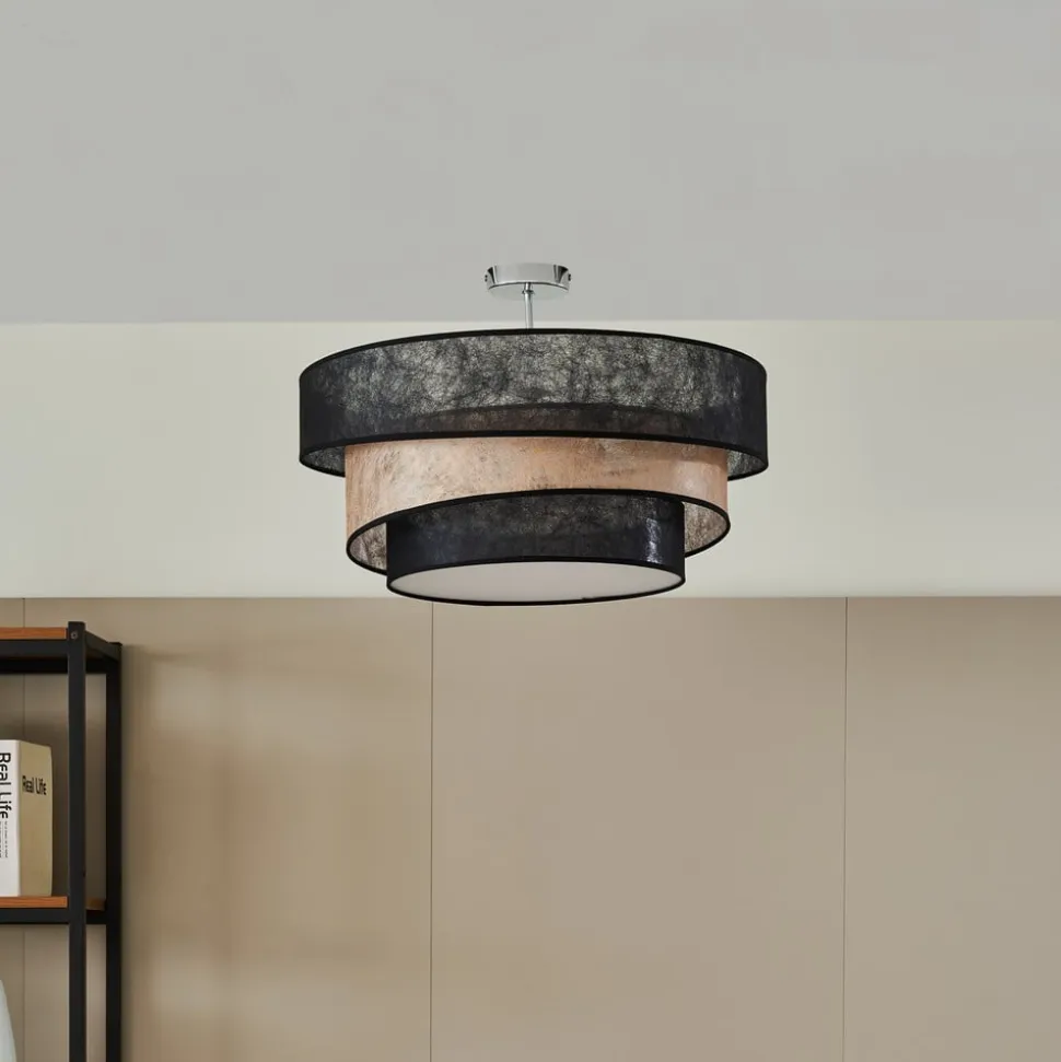 Lindby Ayvira loftlampe, sort, guld