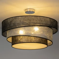 Lindby Ayvira loftlampe, sort, sølv