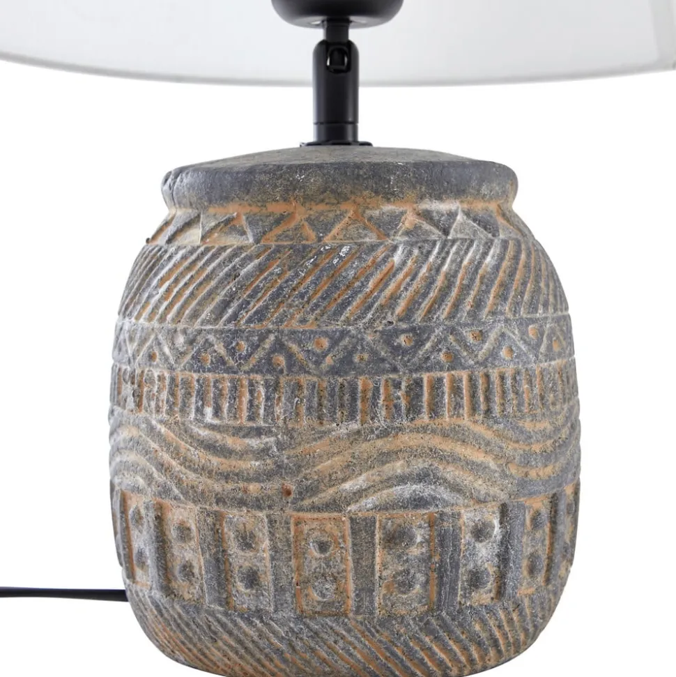 Lindby bordlampe Aelith, Ø 30 cm, grå, keramik, E27