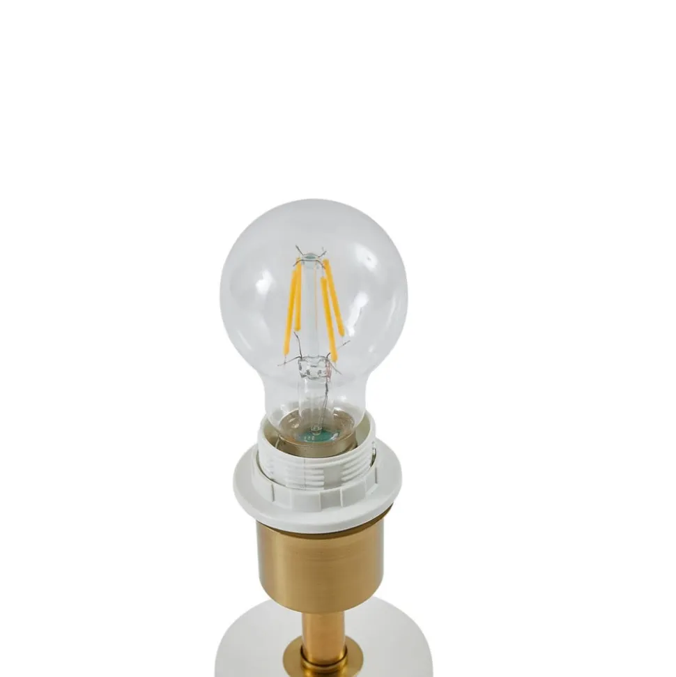 Lindby bordlampe Alabaster, hvid/beige, Ø 25 cm, marmor, E27
