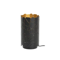 Lindby bordlampe Aralena, sort/guld, højde 26,5 cm