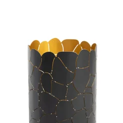 Lindby bordlampe Aralena, sort/guld, højde 26,5 cm