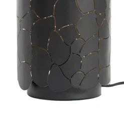 Lindby bordlampe Aralena, sort/guld, højde 26,5 cm