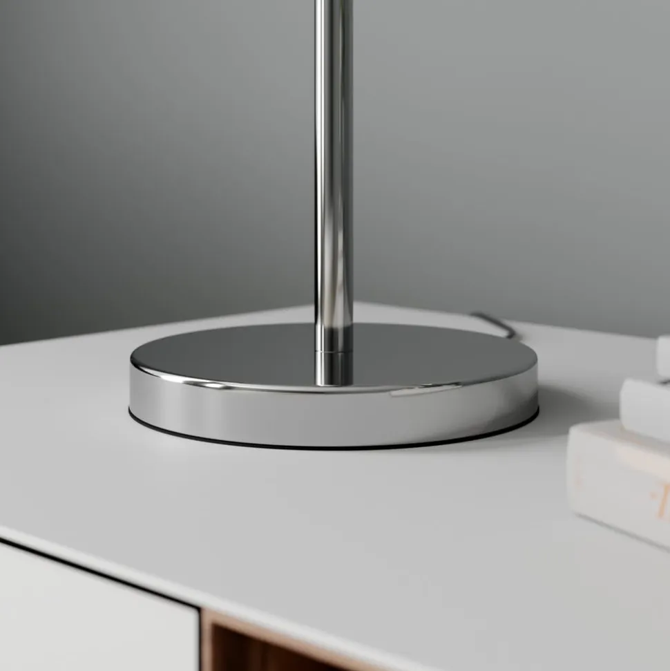 Lindby bordlampe Benjiro, hvid, tekstil, læselampe, 52 cm