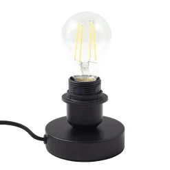 Lindby bordlampe Danika, sort, metal, Ø 25 cm