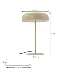Lindby bordlampe Edion, beige, metal, 45 cm