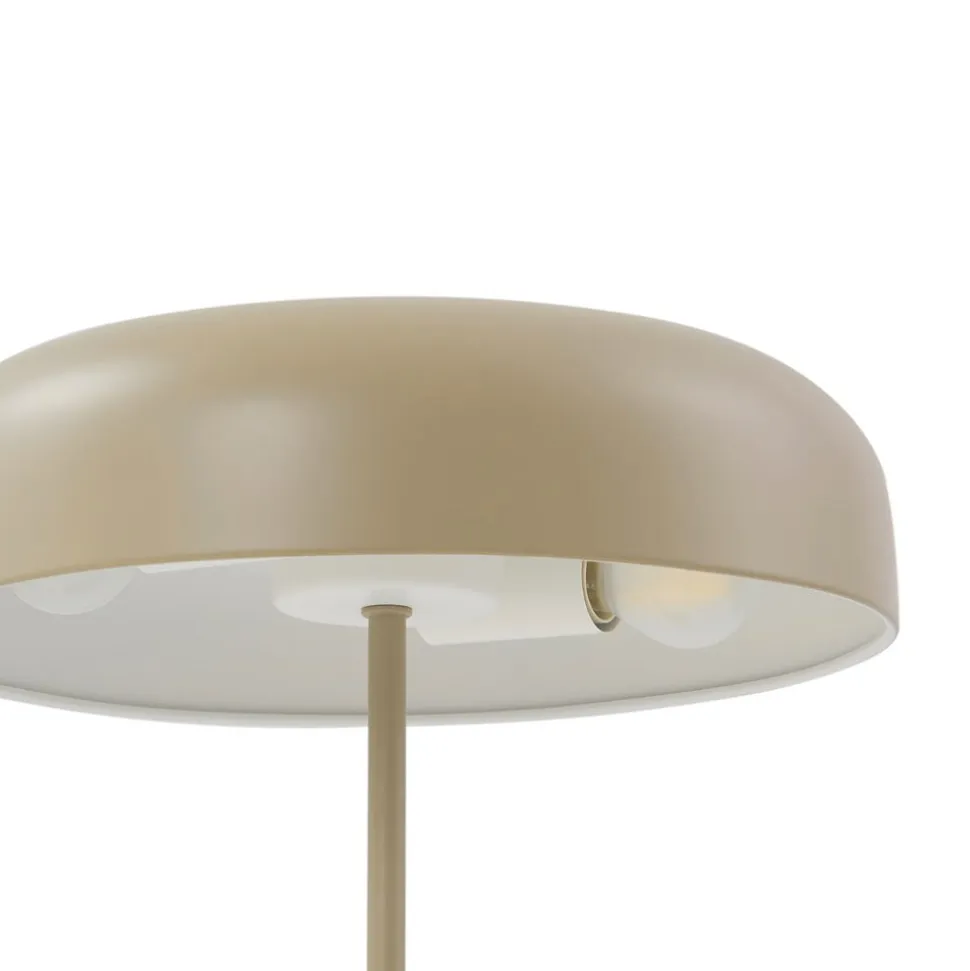 Lindby bordlampe Edion, beige, metal, 45 cm