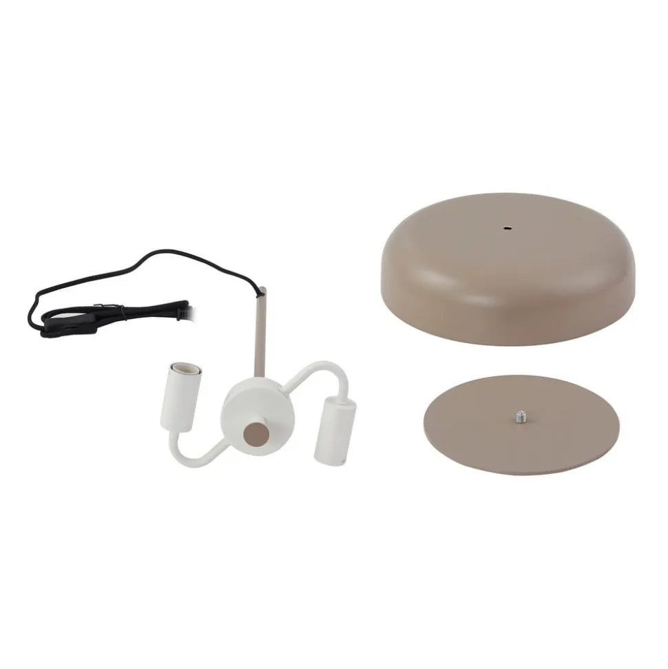 Lindby bordlampe Edion, beige, metal, 45 cm