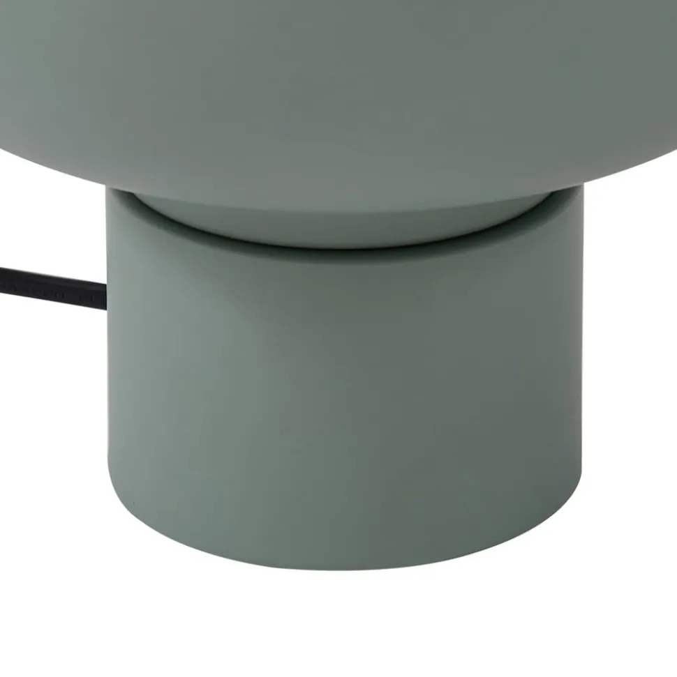 Lindby bordlampe Fiora, grøn, glas, metal, Ø 20 cm
