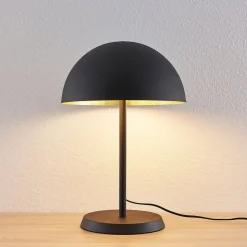 Lindby bordlampe Idalene, højde 51 cm, sort, metal