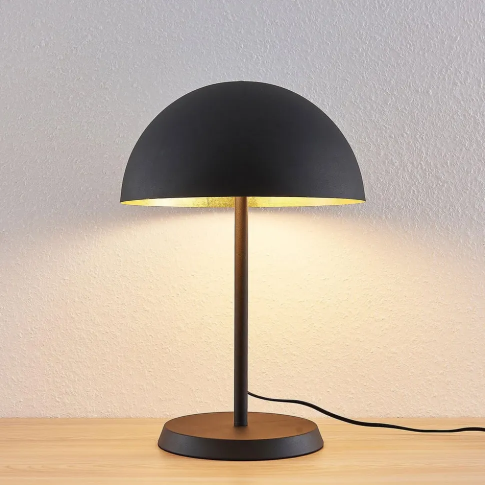 Lindby bordlampe Idalene, højde 51 cm, sort, metal