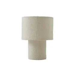 Lindby bordlampe Jone, hvid, tekstil, 30 cm