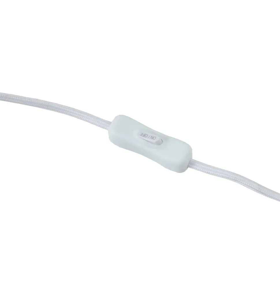 Lindby bordlampe Jone, lysebrun, tekstil, 30 cm høj, E27