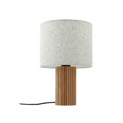 Lindby bordlampe Kimiko, højde 38 cm, træ, tekstil