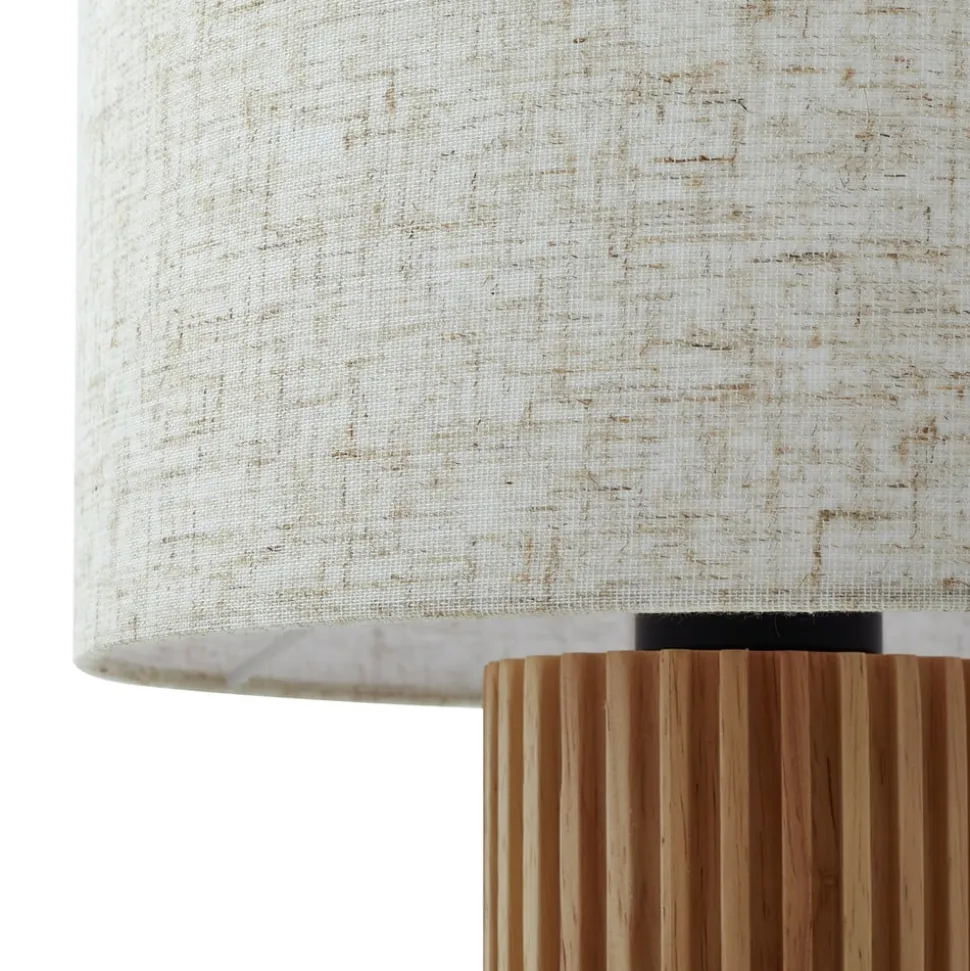 Lindby bordlampe Kimiko, højde 38 cm, træ, tekstil