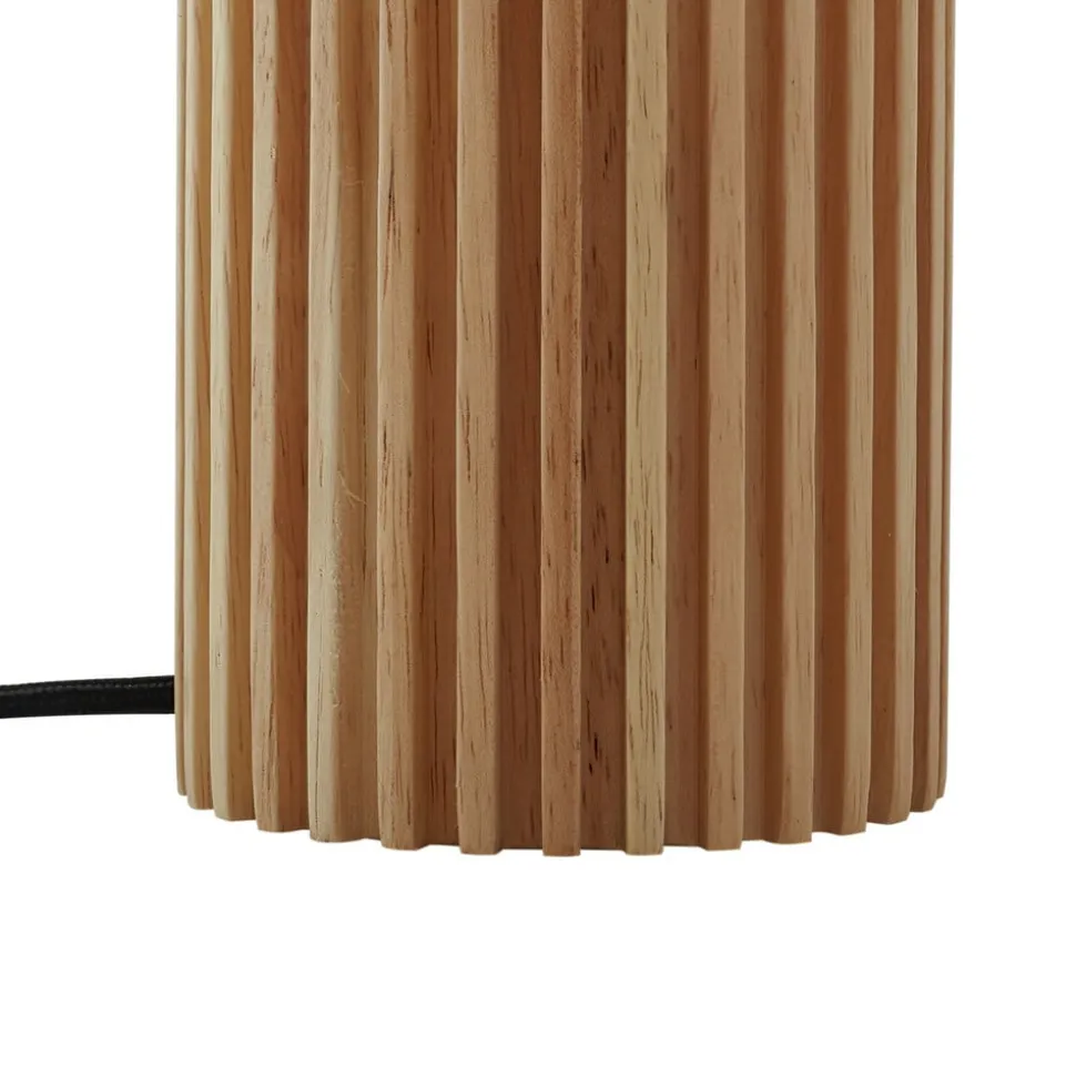 Lindby bordlampe Kimiko, højde 38 cm, træ, tekstil