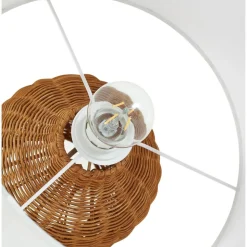 Lindby bordlampe Lirenda, højde 52 cm, rattan, natur/hvid