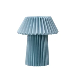 Lindby bordlampe Magali, lyseblå, papir, Ø 34 cm, E14