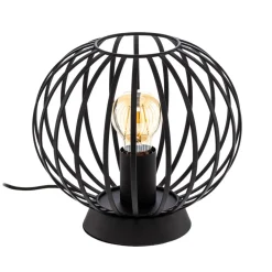 Lindby bordlampe Maivi, sort, 25 cm, jern, bur