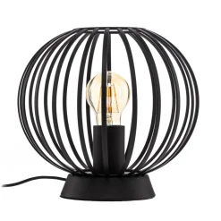 Lindby bordlampe Maivi, sort, 25 cm, jern, bur