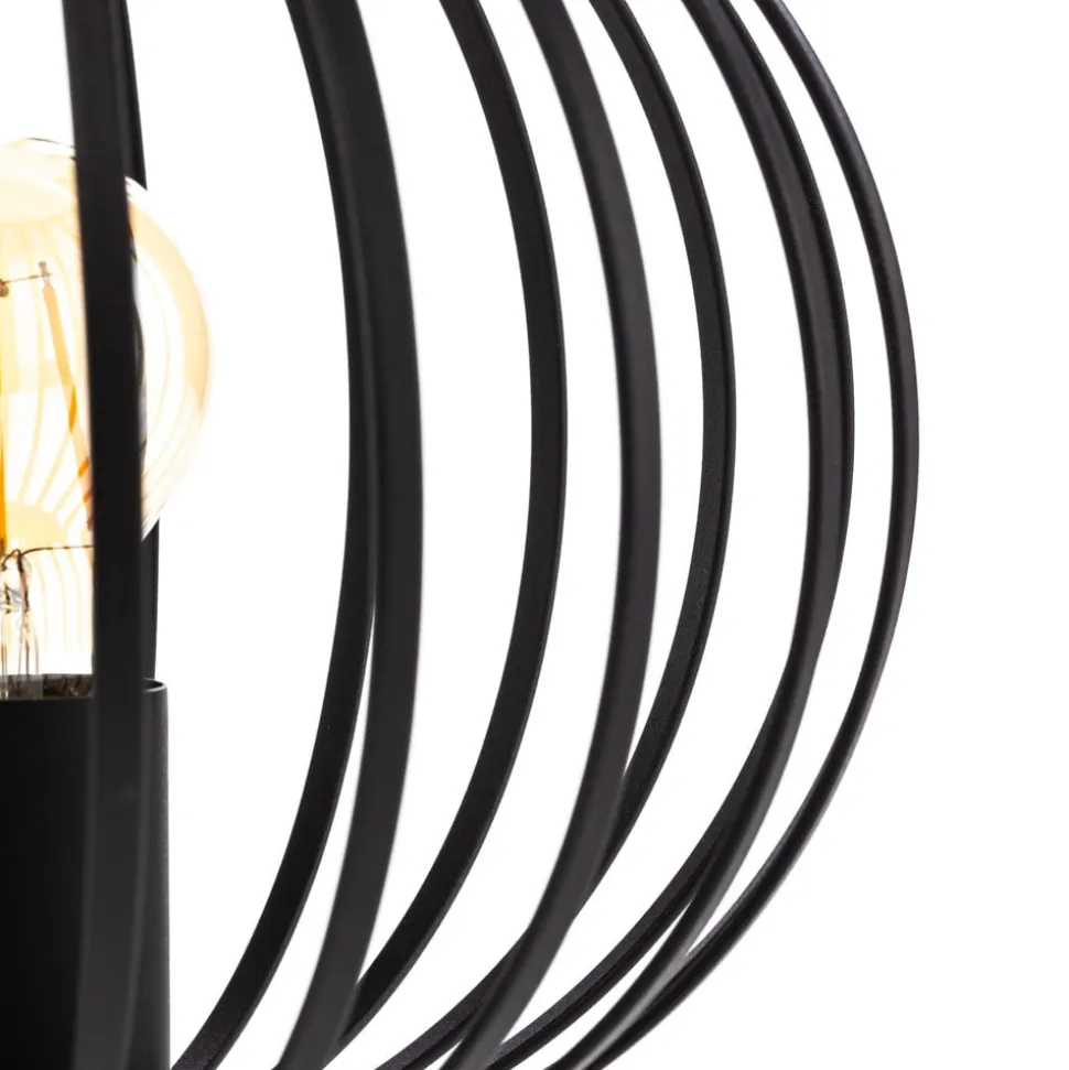 Lindby bordlampe Maivi, sort, 25 cm, jern, bur