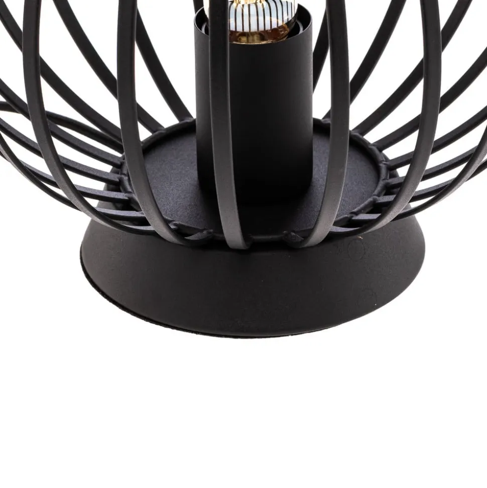 Lindby bordlampe Maivi, sort, 25 cm, jern, bur