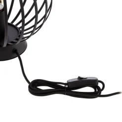 Lindby bordlampe Maivi, sort, 25 cm, jern, bur