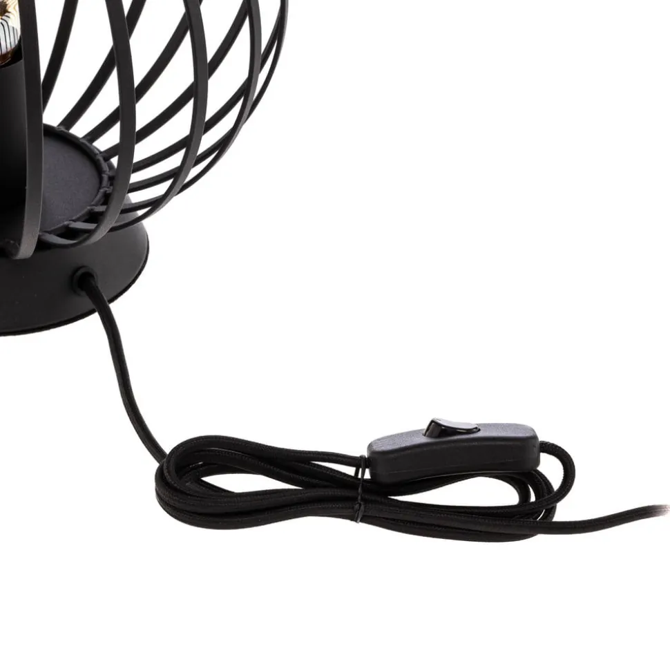 Lindby bordlampe Maivi, sort, 25 cm, jern, bur