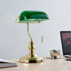 Lindby bordlampe Milenka, messing, højde 39 cm, metal