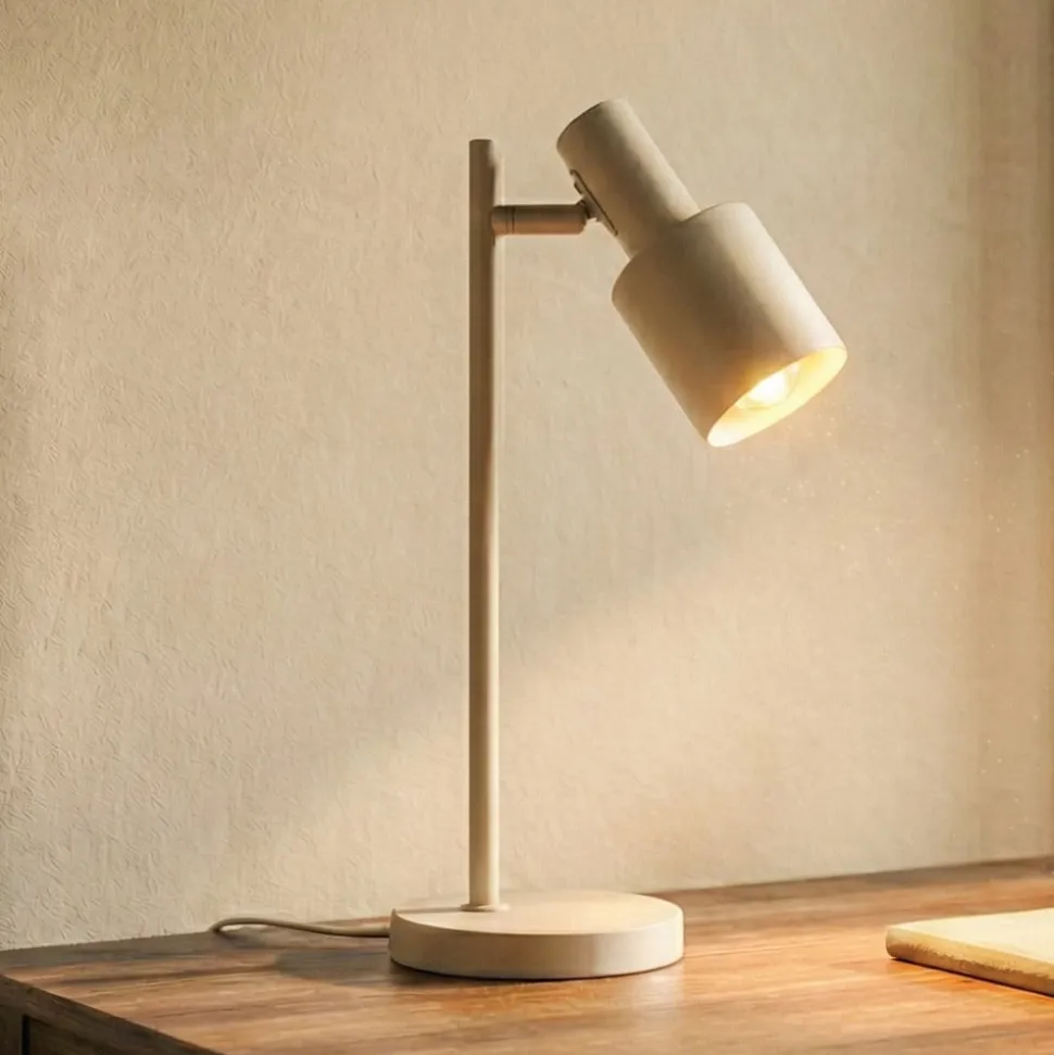 Lindby bordlampe Ovelia, beige, metal, E27