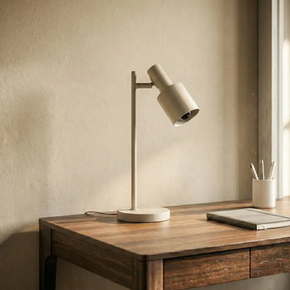 Lindby bordlampe Ovelia, beige, metal, E27