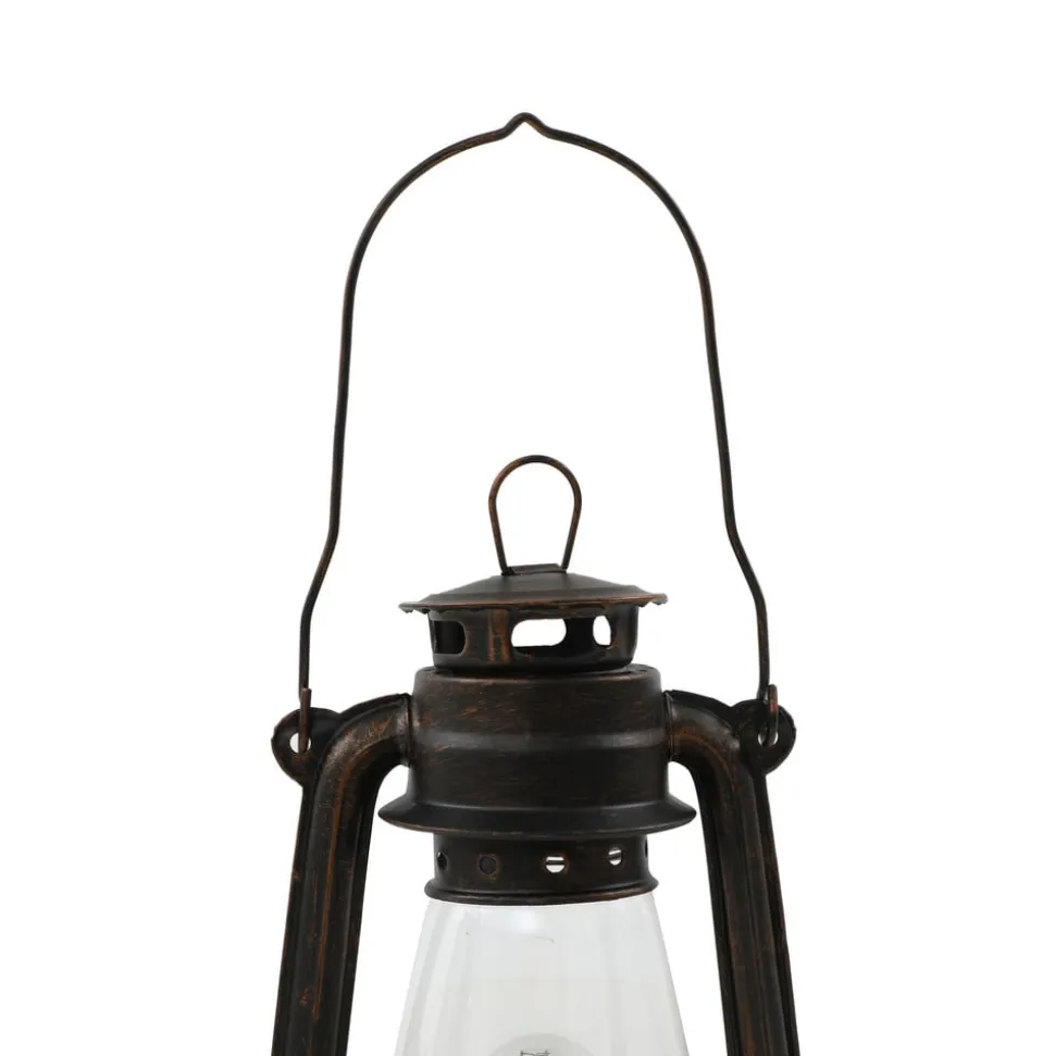 Lindby bordlampe Raisa, rustfarvet, metal, lygte, E14