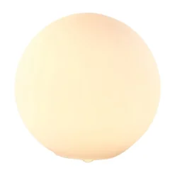 Lindby bordlampe Rhona, hvid, opalglas, Ø 25 cm, E27