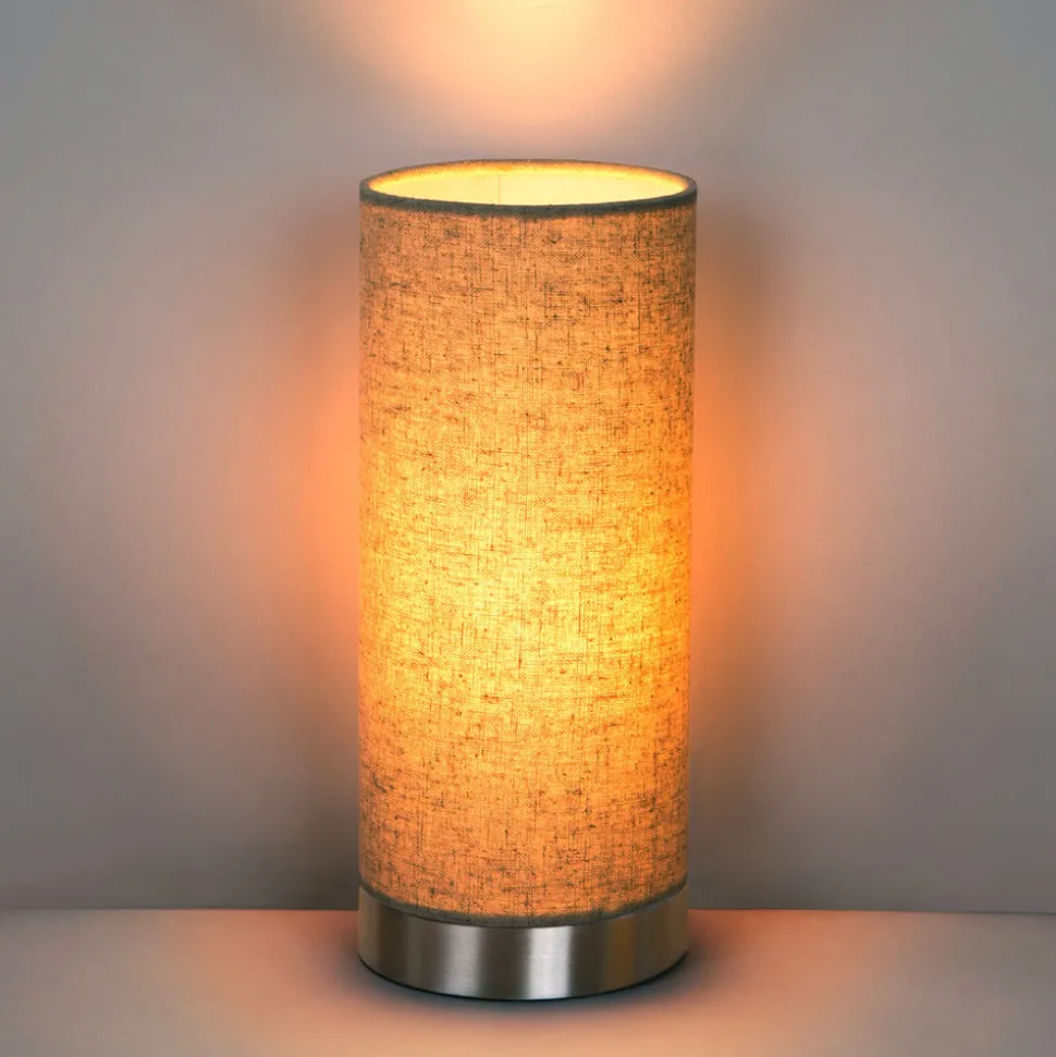 Lindby bordlampe Ronja, højde 26 cm, cremefarvet, tekstil