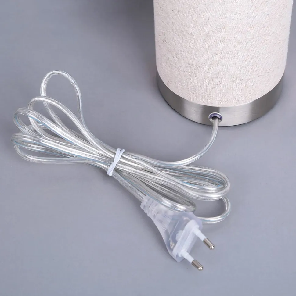 Lindby bordlampe Ronja, højde 26 cm, cremefarvet, tekstil