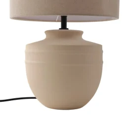 Lindby bordlampe Thalassia, beige, Ø 30 cm, keramik