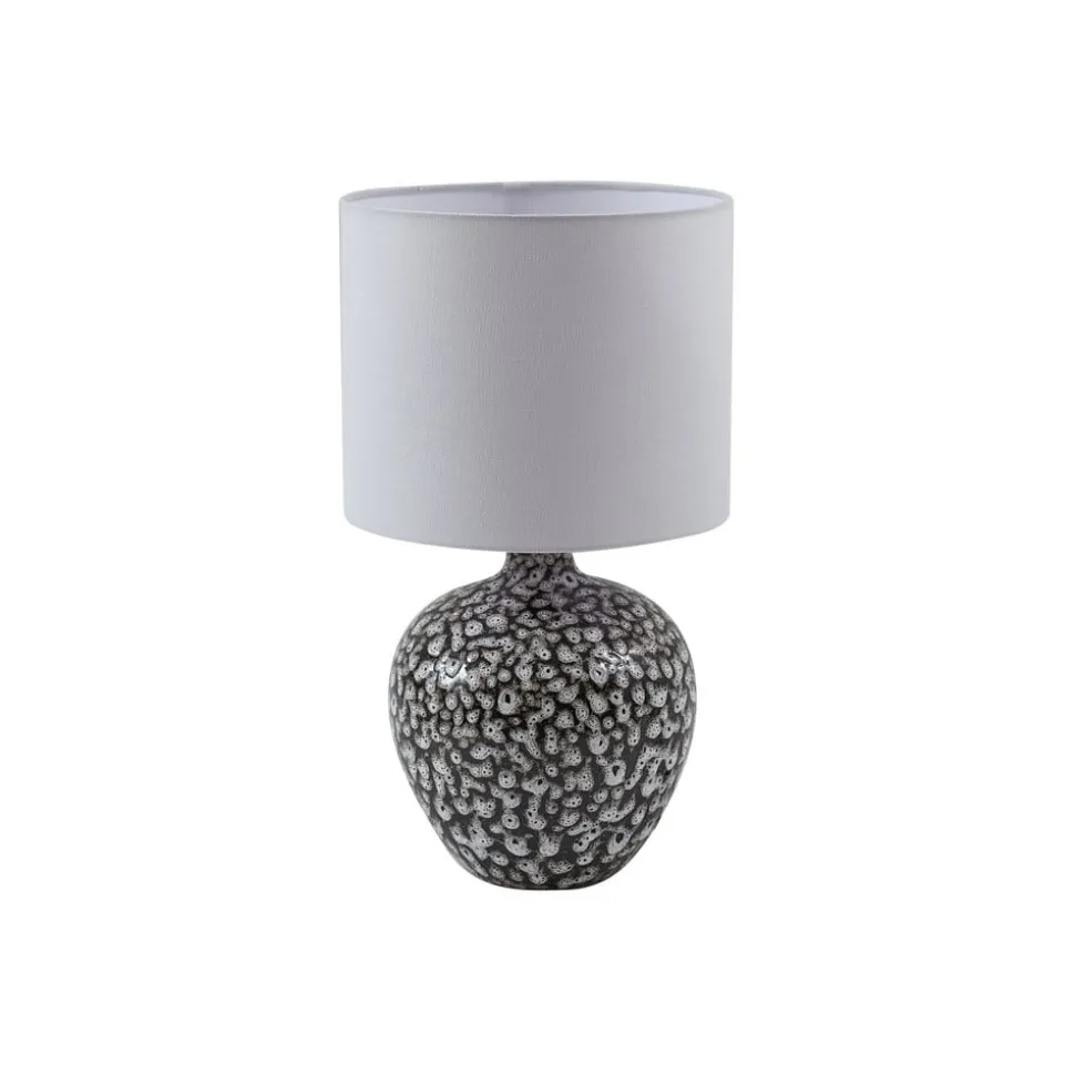 Lindby bordlampe Thalassia, sort/hvid, Ø 26cm, keramik