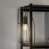 Lindby bordlampe Tharion, sort, metal, Ø 15,4 cm