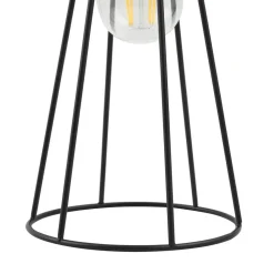 Lindby bordlampe Tharion, sort, metal, Ø 15,4 cm