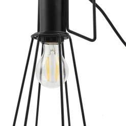 Lindby bordlampe Tharion, sort, metal, Ø 15,4 cm