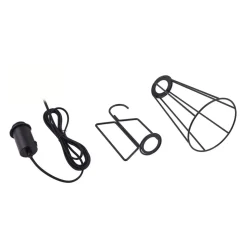 Lindby bordlampe Tharion, sort, metal, Ø 15,4 cm