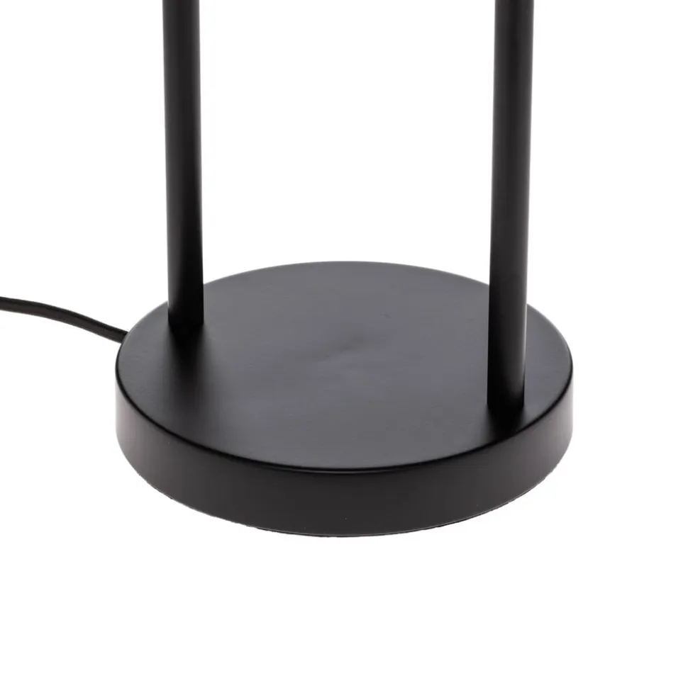 Lindby bordlampe Yaelle, 50 cm høj, rattan, sort, E27