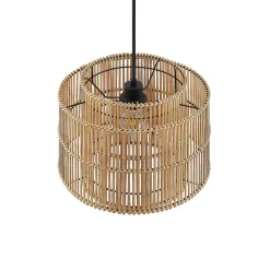 Lindby Bridga pendellampe, Ø 35 cm, sort, bambus