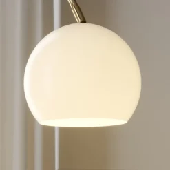 Lindby buelampe Cynthia, messingfarvet, glas, 140 cm, E27