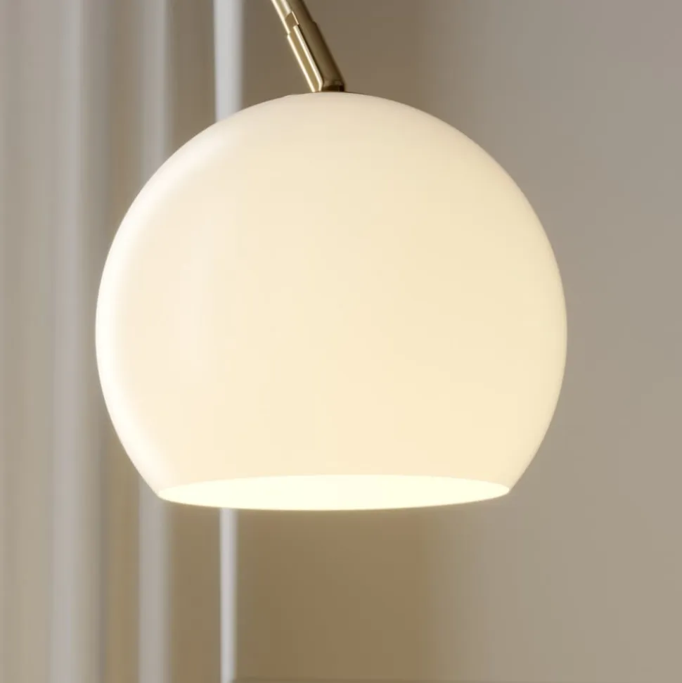 Lindby buelampe Cynthia, messingfarvet, glas, 140 cm, E27