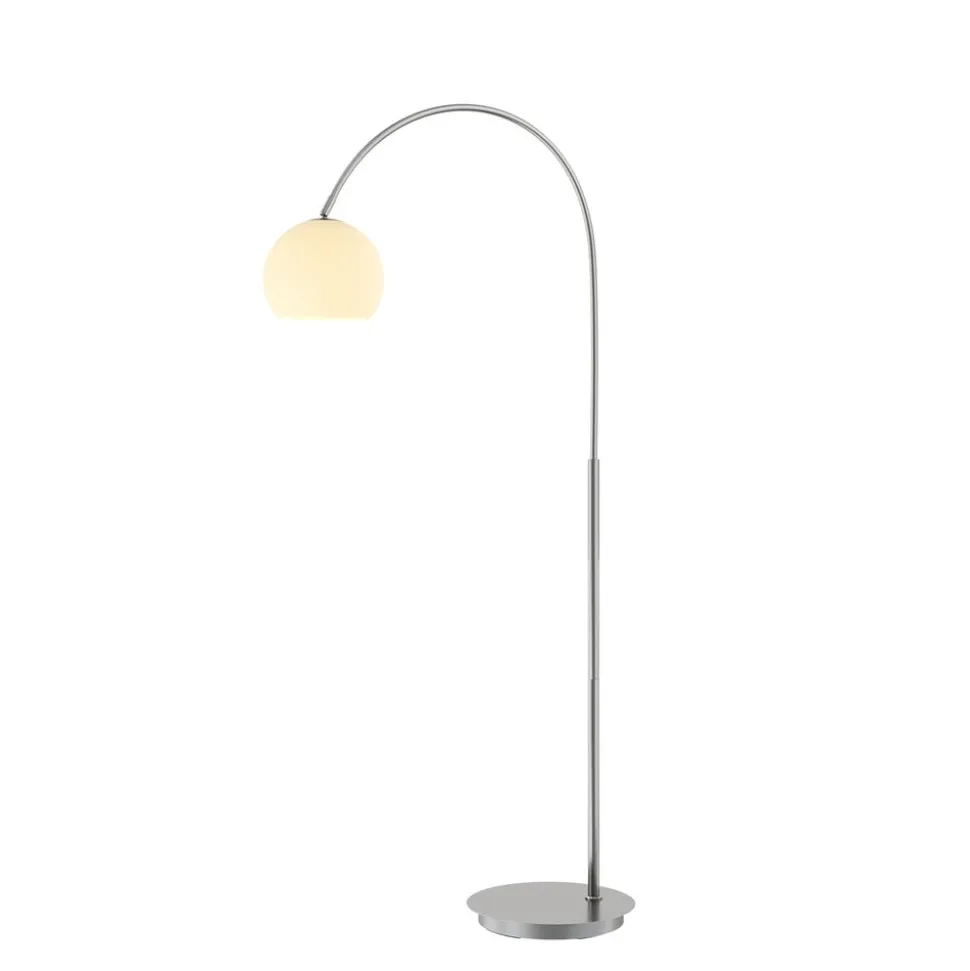 Lindby buelampe Cynthia, nikkelfarvet, glas, 140 cm, E27