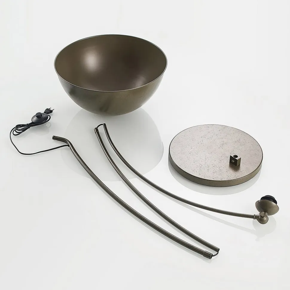 Lindby buelampe Jonera, grå, metal, E27, 185 cm høj